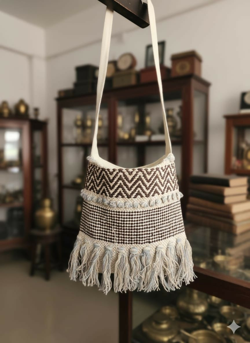 Zola Cotton Jute Woolen Sling Bag
