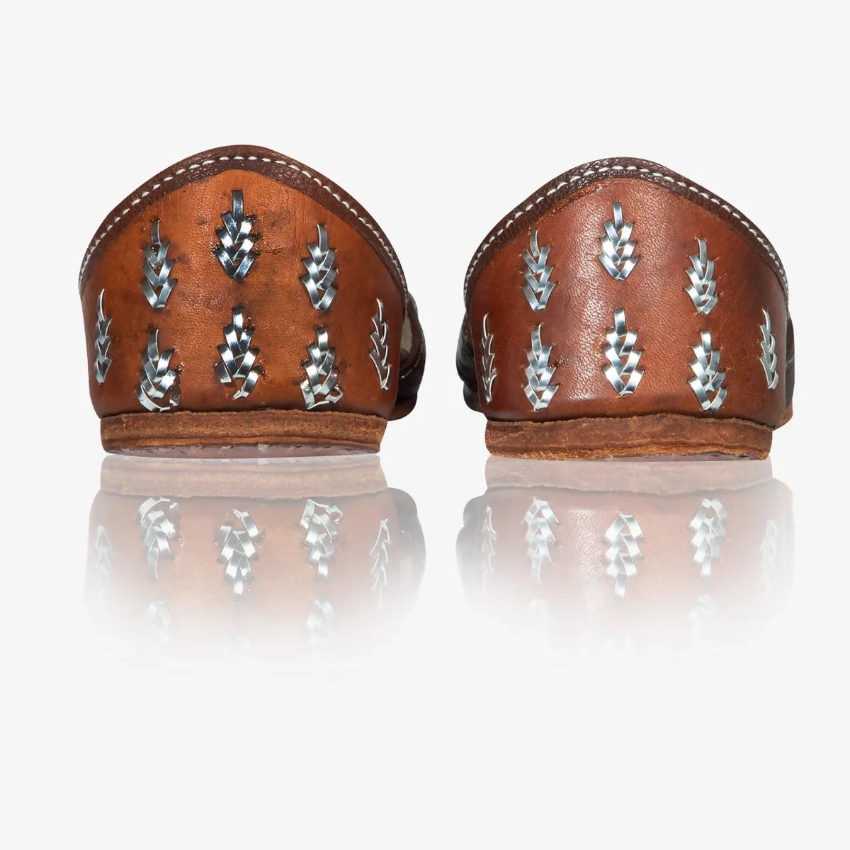 Brown Leather Handicrafted Jutti For Women