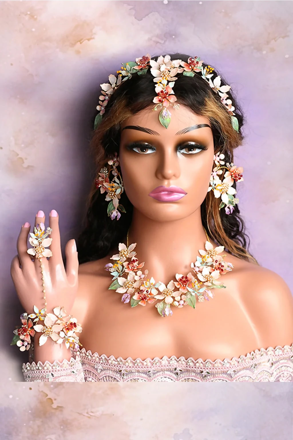 Coral Caress | Handcrafted Resin Flower Bridal Hair Accessory