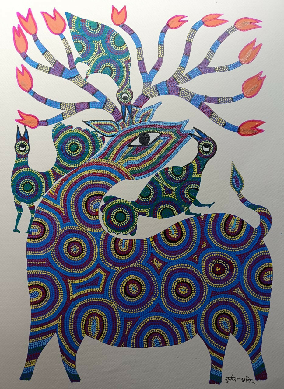 Peaceful Grove- Pithora Painting