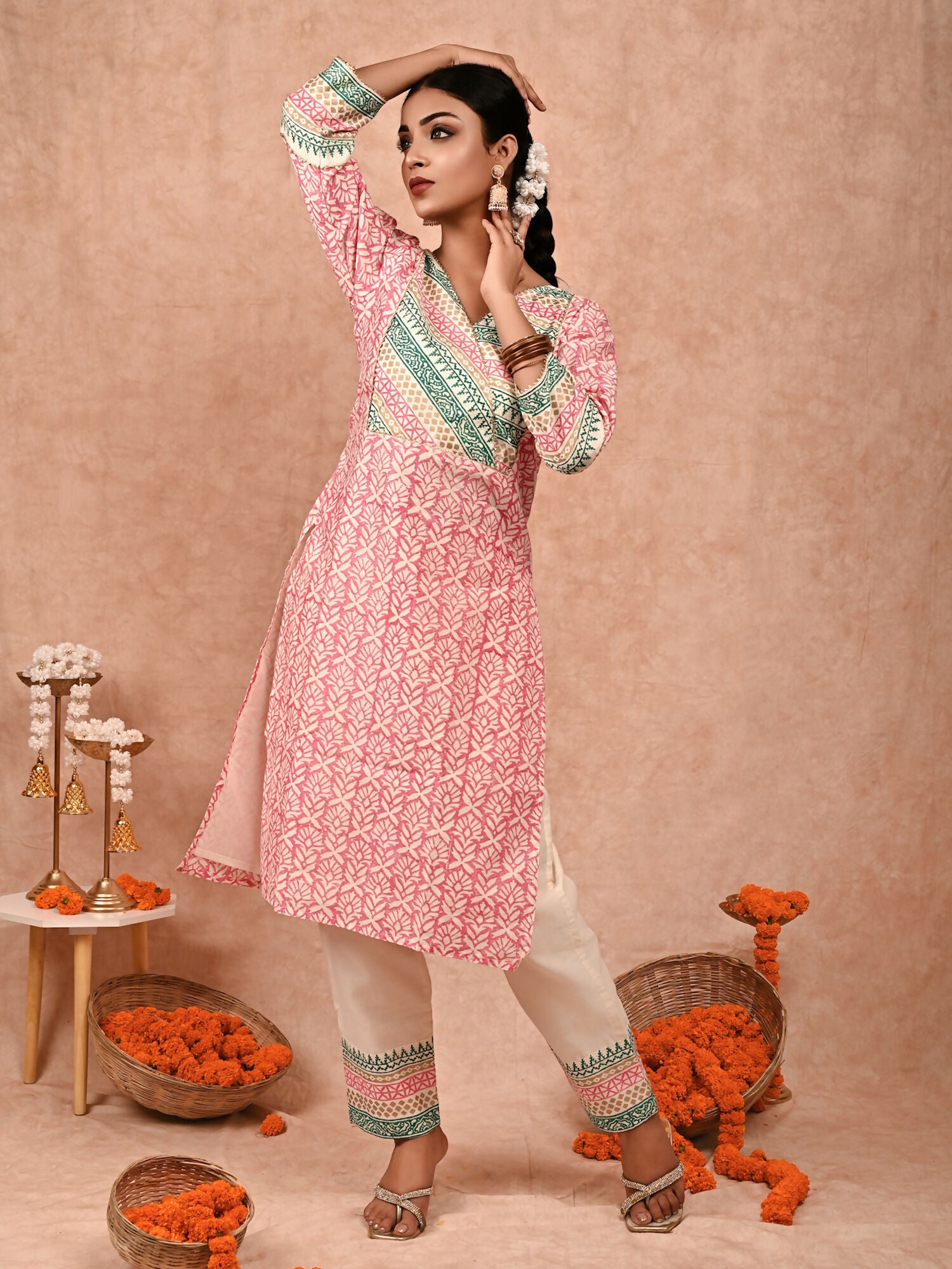 Aisha Chanderi silk kurta set of 2