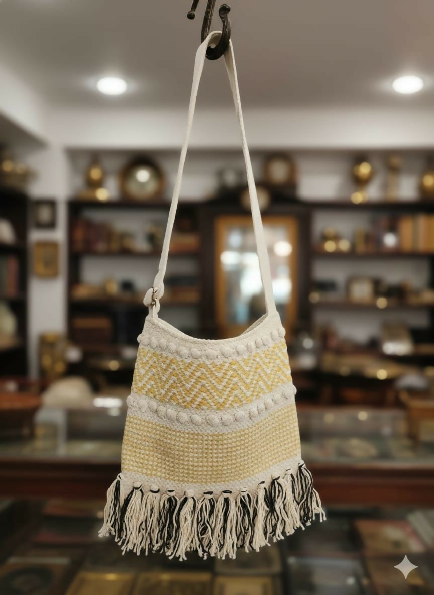 Zola Cotton Jute Woolen Sling Bag