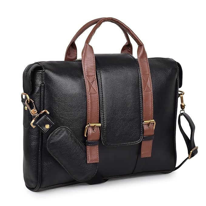 FERNWEH Leather 15.6 Inch Laptop Messenger Bag for Men | Laptop Compartment with Adjustable Strap| Multi-Colour Dimension (L16 x W3 x H12 Inches). Multicolour
