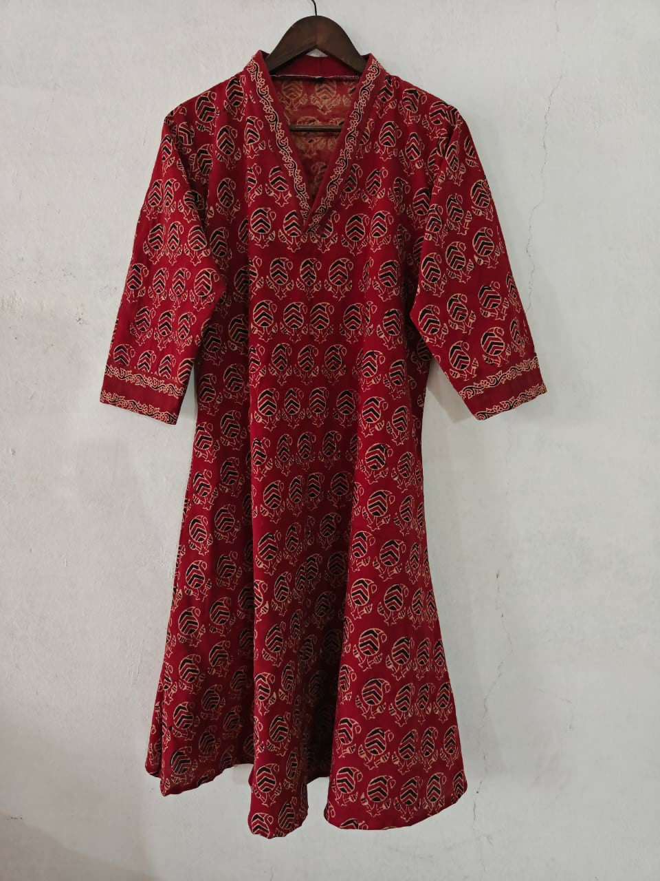 Cotton Ajrakh Vegetable Dyed One Piece