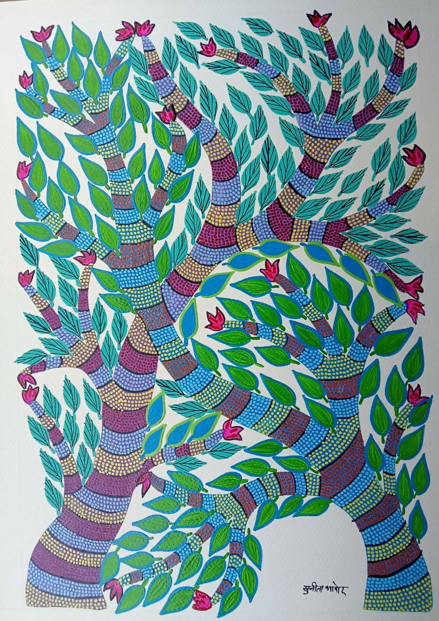 Calm Creatures of Nature- Pithora Painting