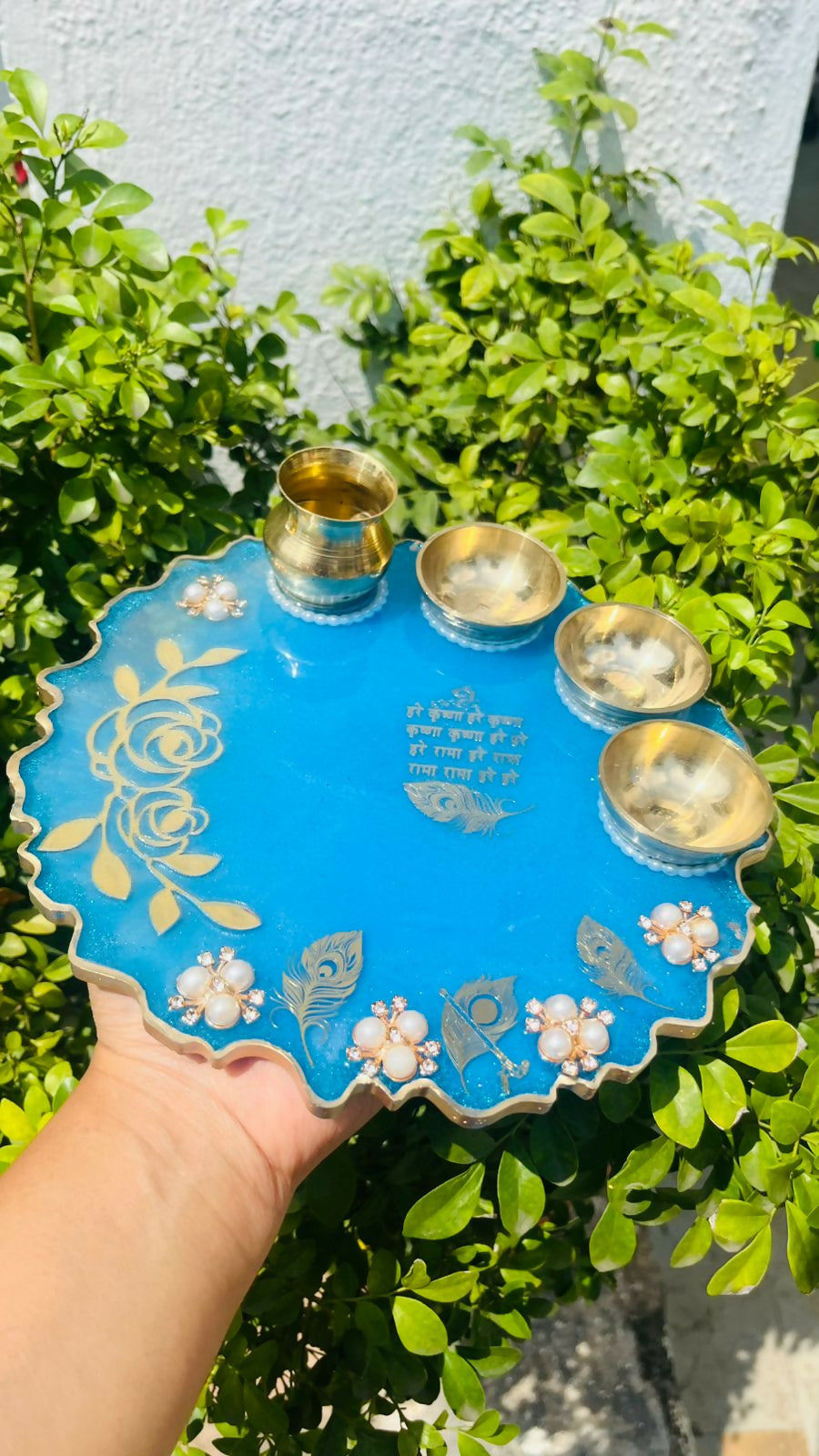 Resin Pooja Thali – Opulent Grace