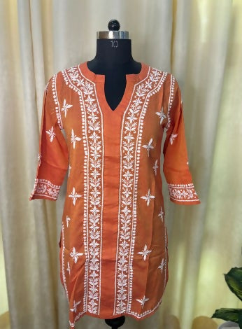 Saffron Star Chikankari