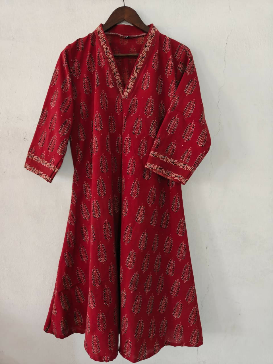 Cotton Ajrakh Vegetable Dyed One Piece