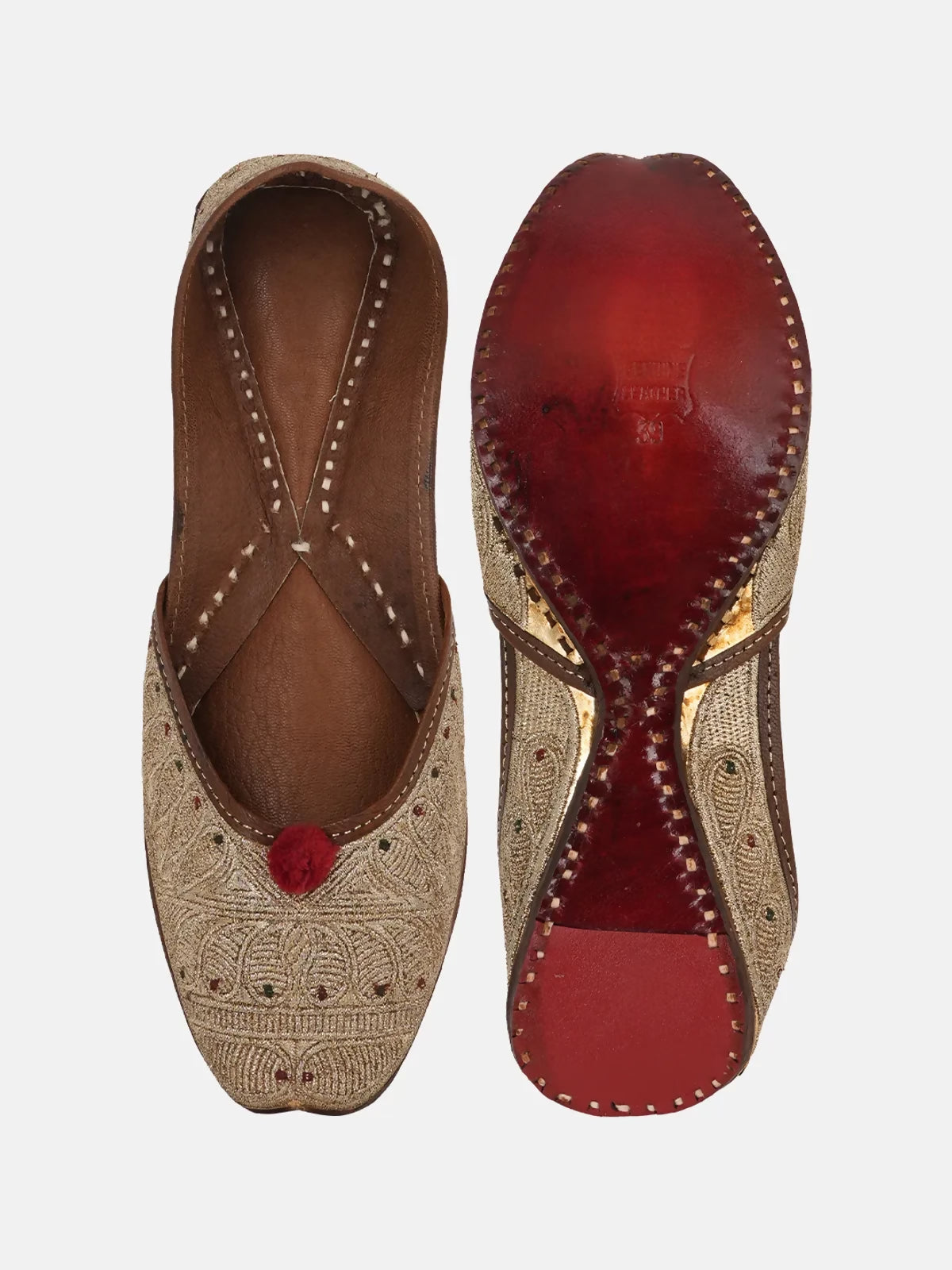 Gold Spi Handicrafted Noorani Jari Juti For Women