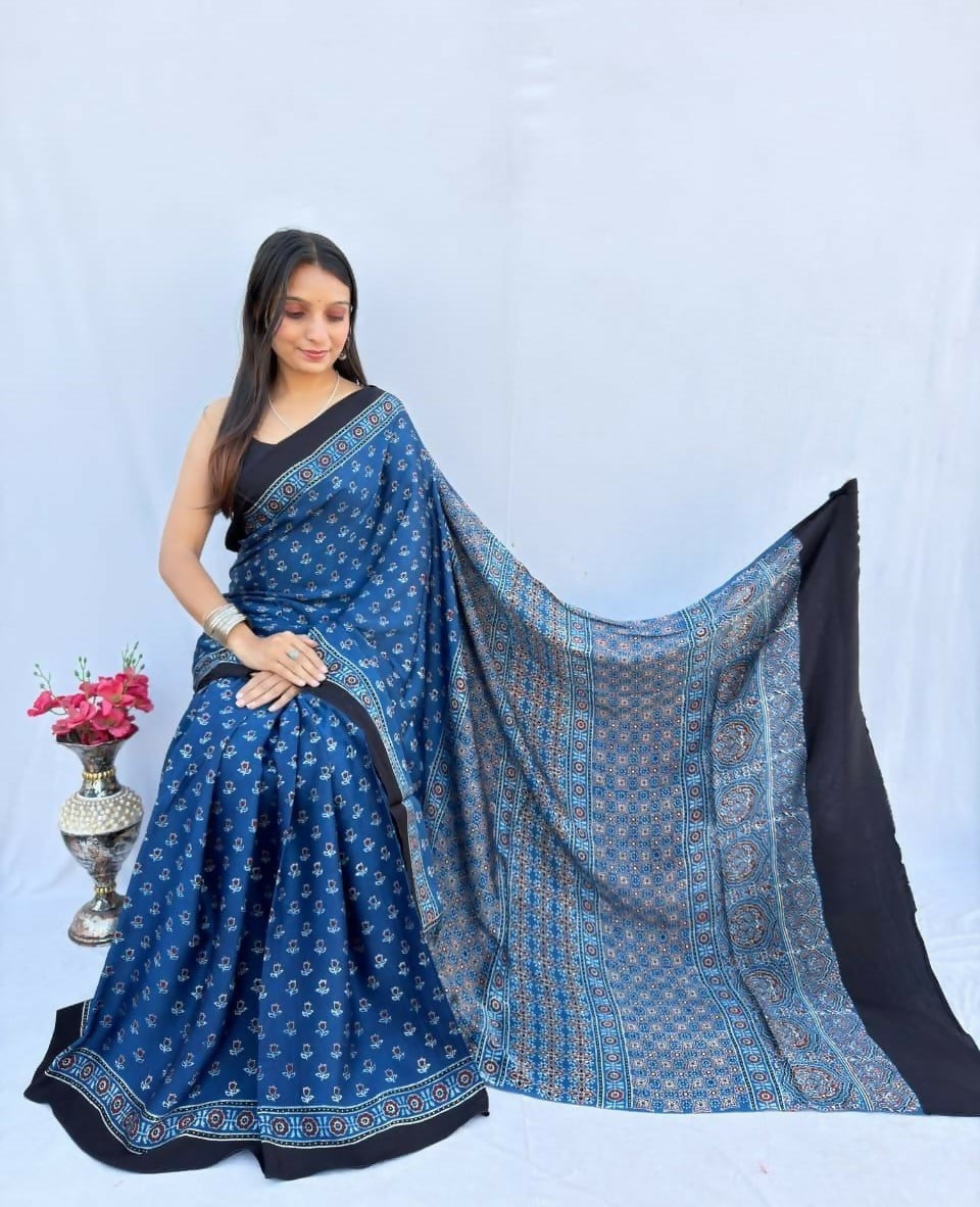 Modal Silk Ajrakh Saree