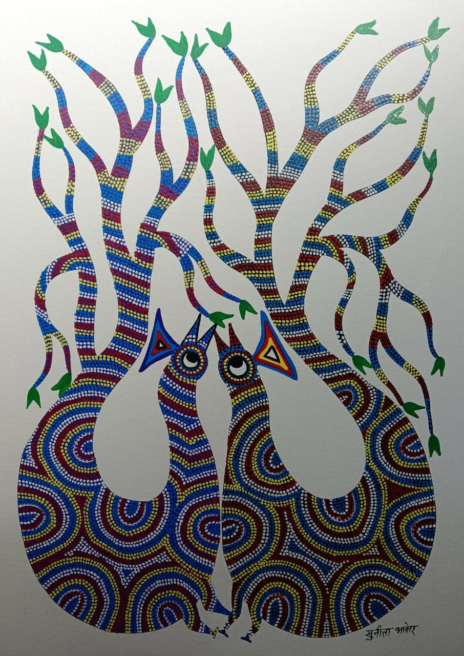 Tribal Pasture Rhythms- Pithora Painting