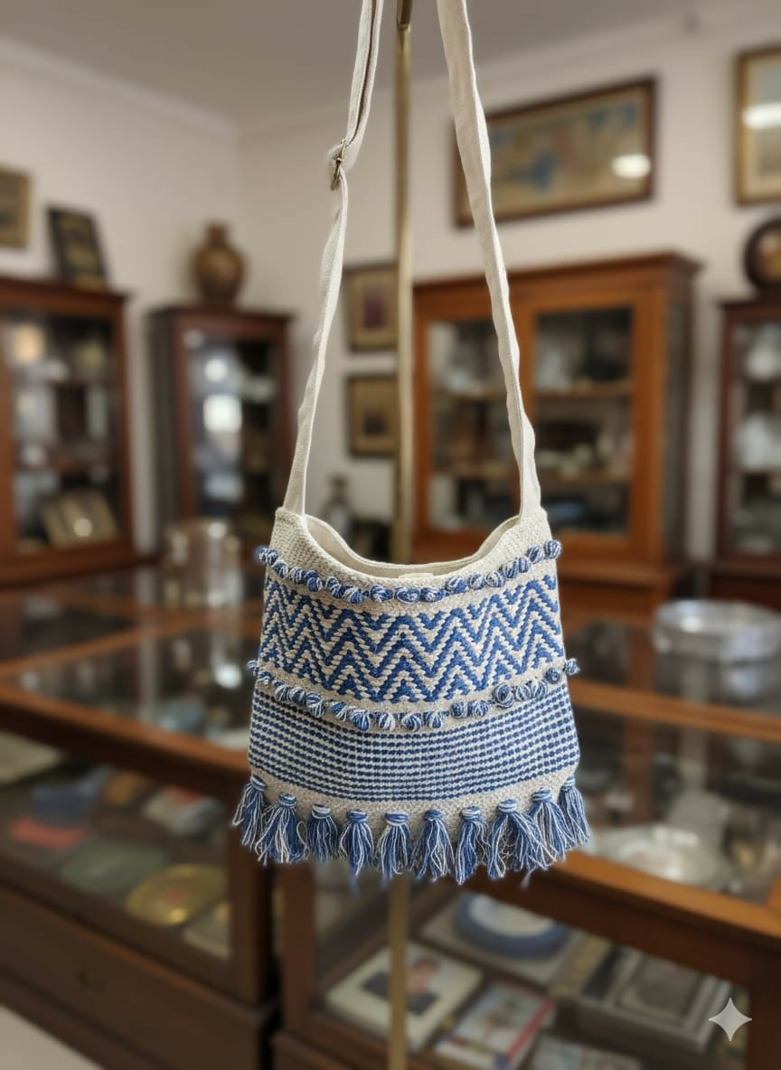 Zola Cotton Jute Woolen Sling Bag