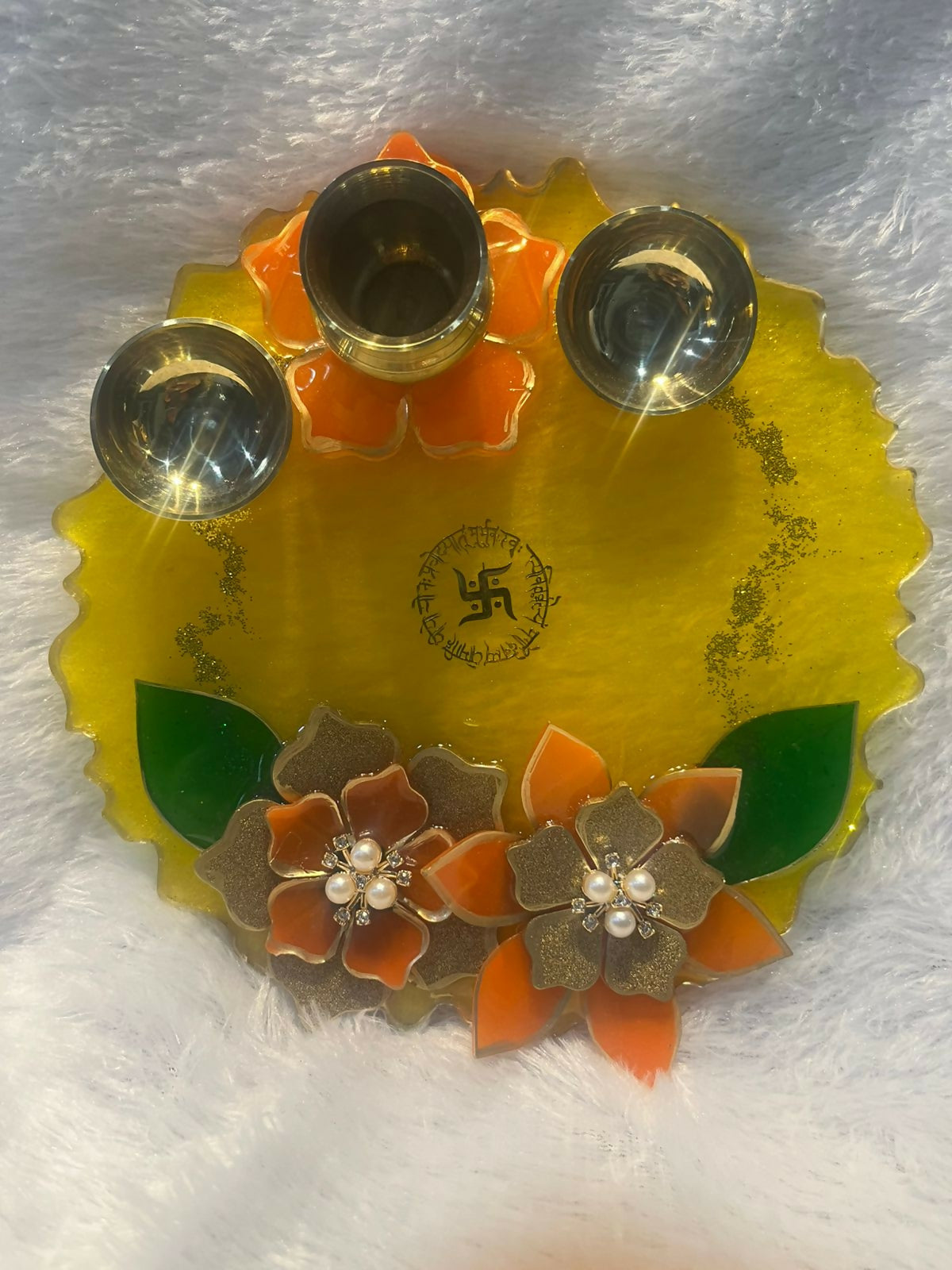 Resin Pooja Thali – Celestia Glow