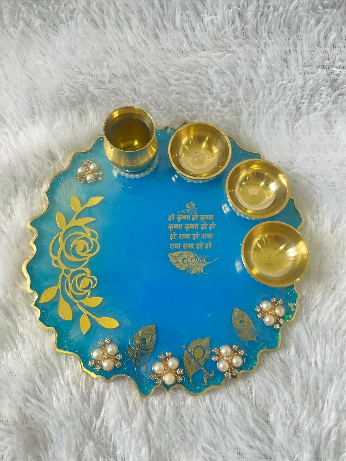 Resin Pooja Thali – Opulent Grace