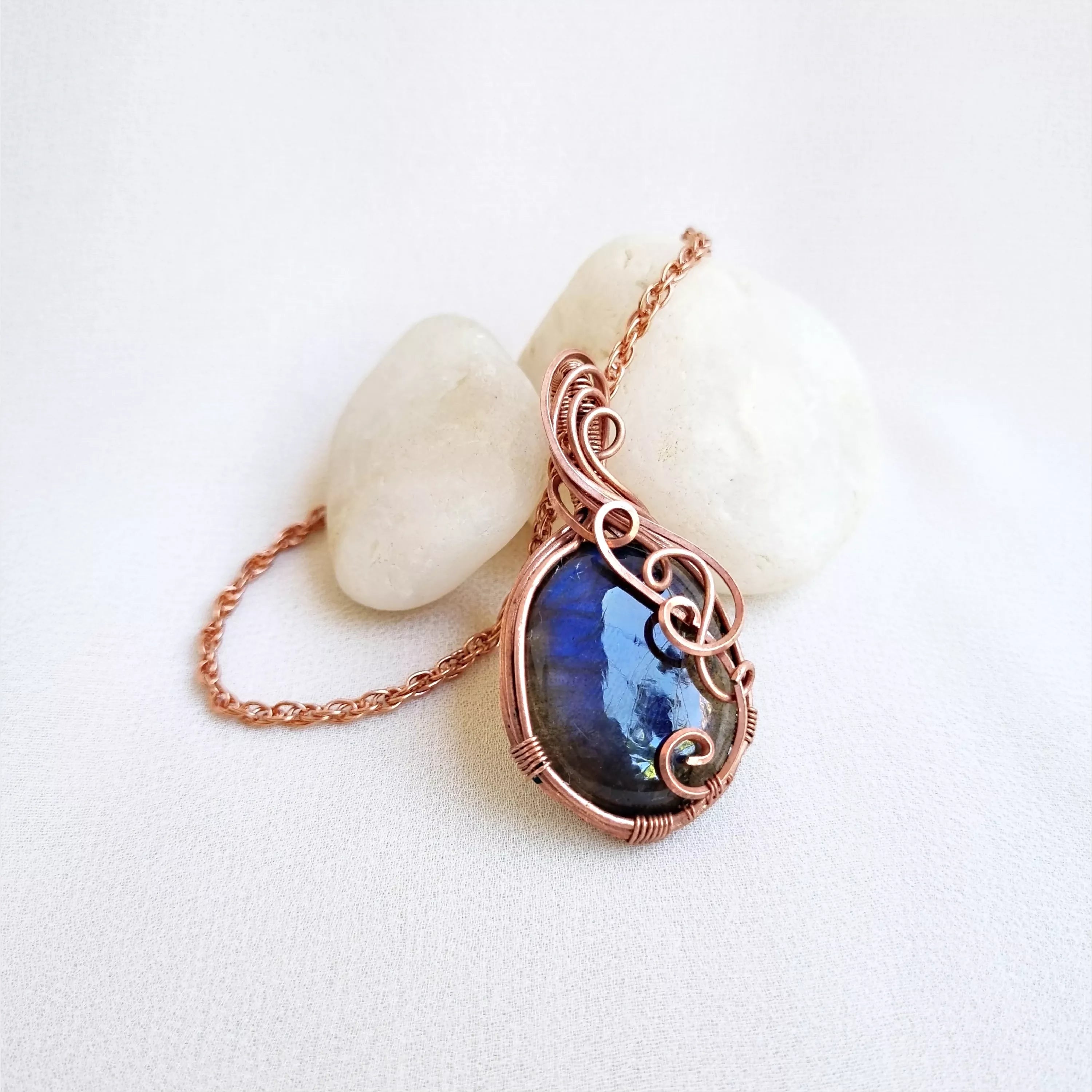 Twilight Spark~ Labradorite and Copper necklace
