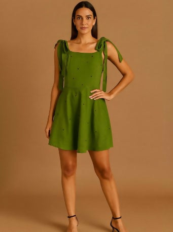 Terra Green Tie Dress