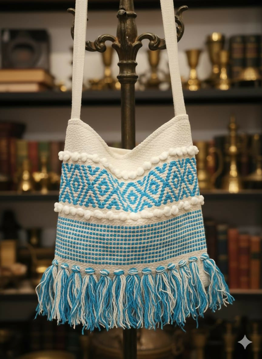 Zola Cotton Jute Woolen Sling Bag