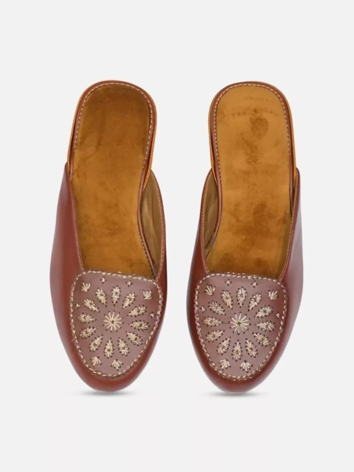 Urbanico Tan Woven Embroidered Mules – Pure Vegan