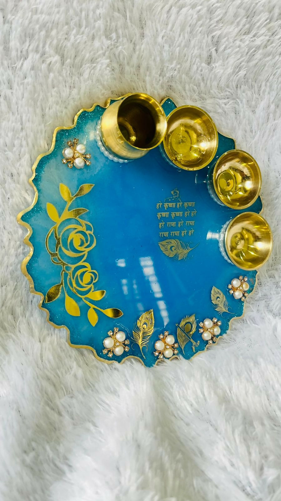 Resin Pooja Thali – Opulent Grace