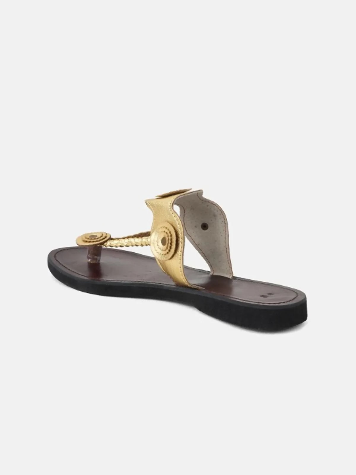 Golden Leather Kolhapuri For Women