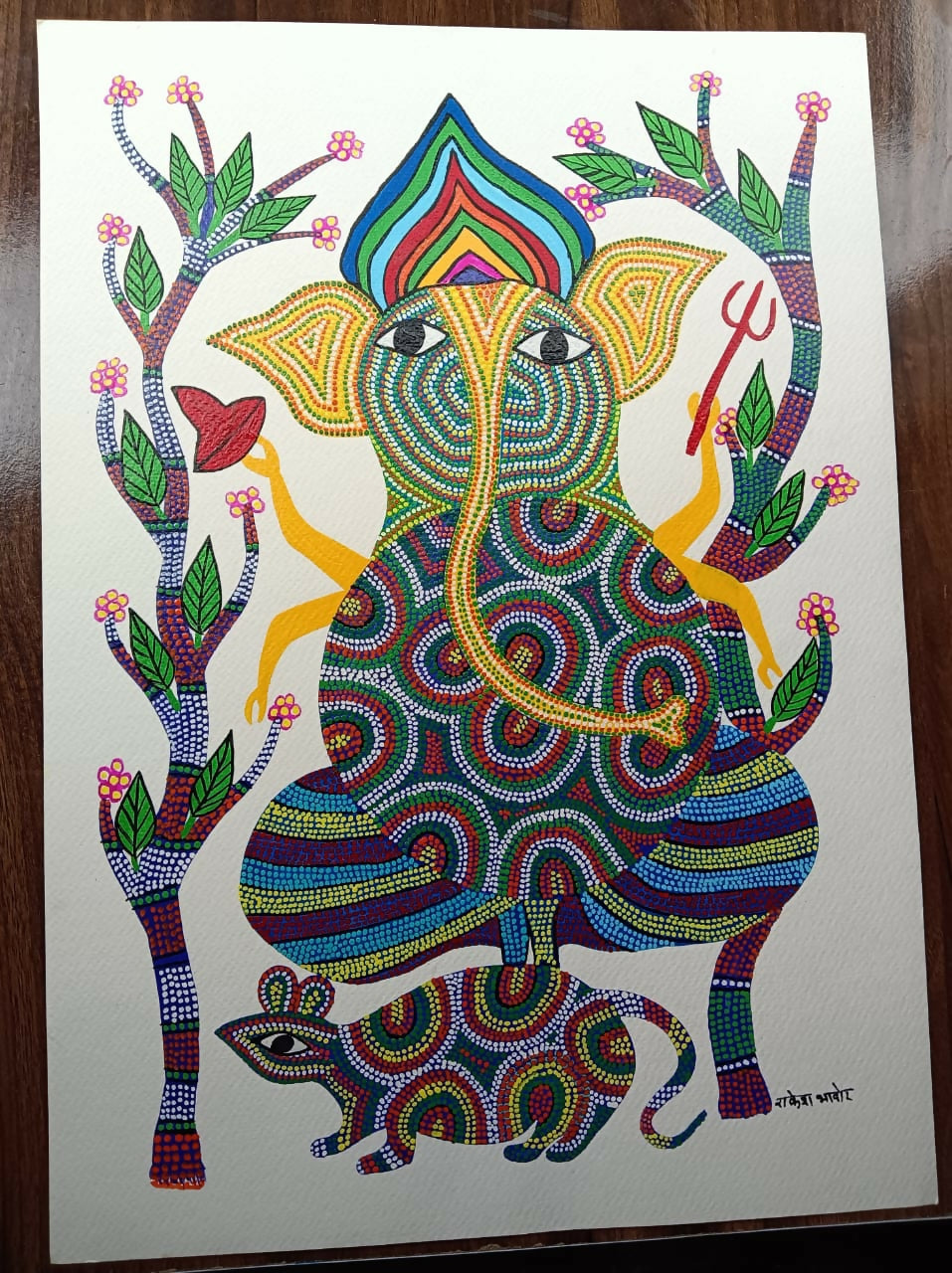 Dotted Harmony- Pithora Painting