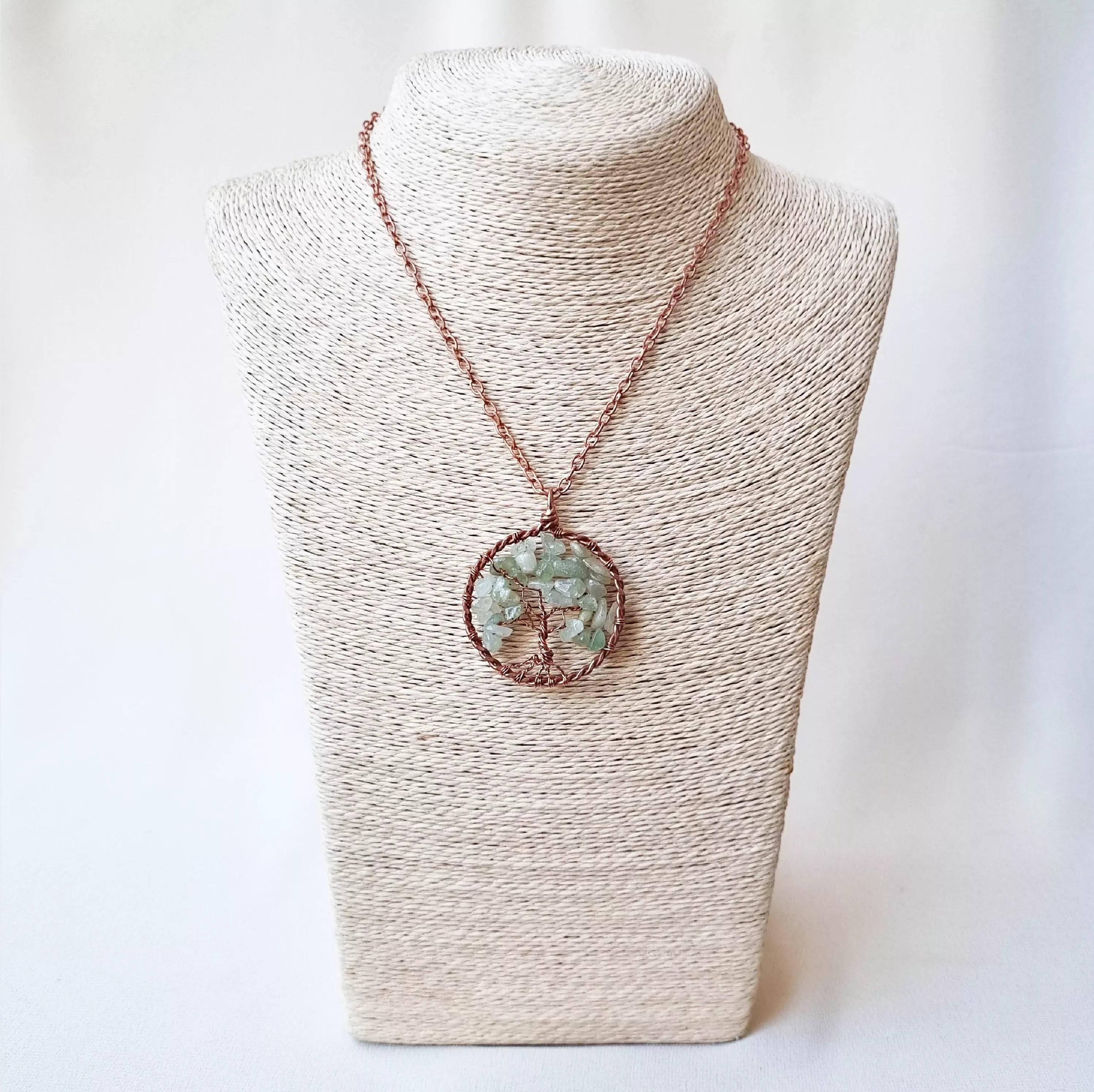 Earth's Embrace~ Green Aventurine and Copper Tree of Life necklace