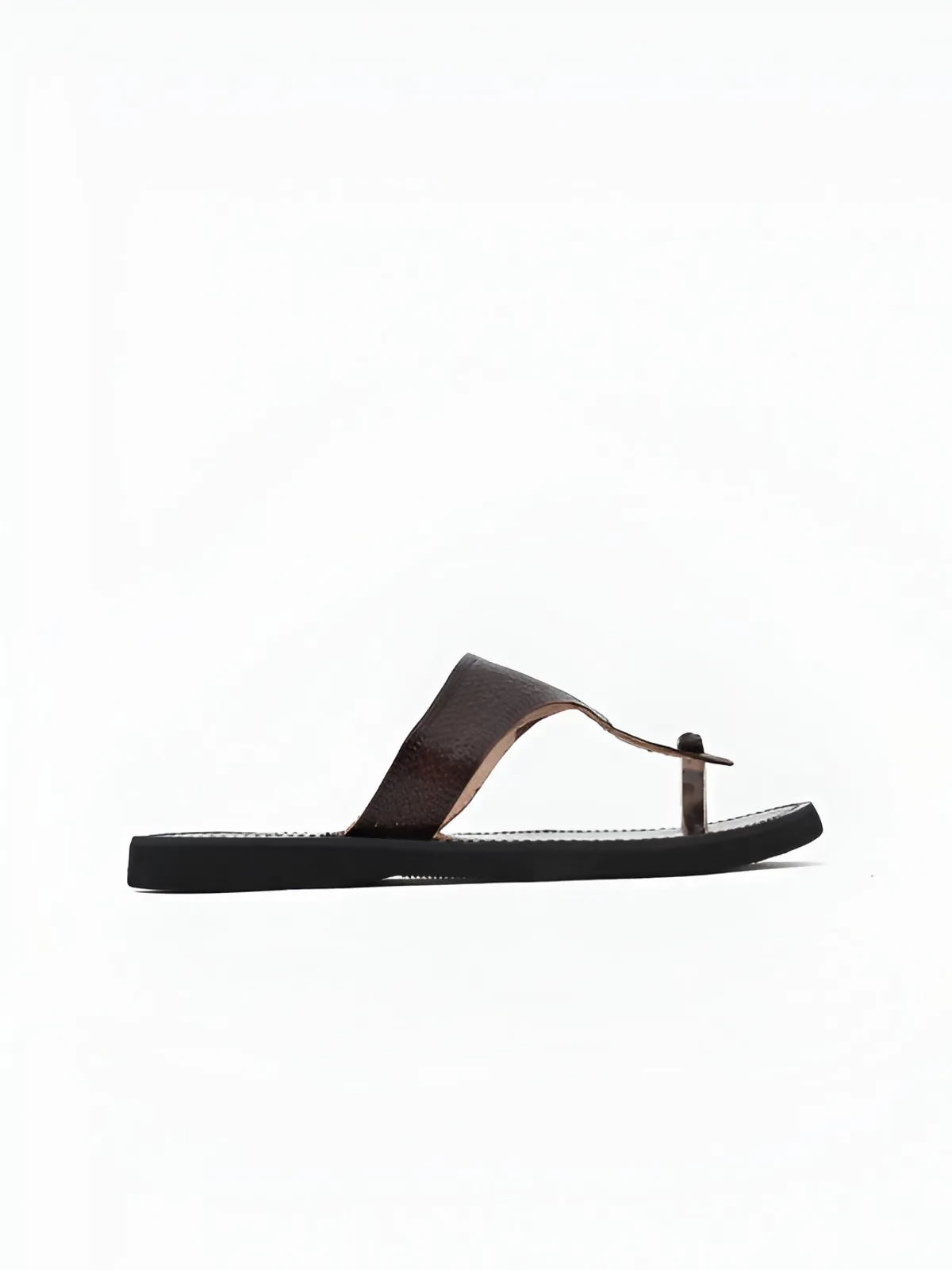 Brown Leather Open Toe Flat Kolhapuri slipper For Women