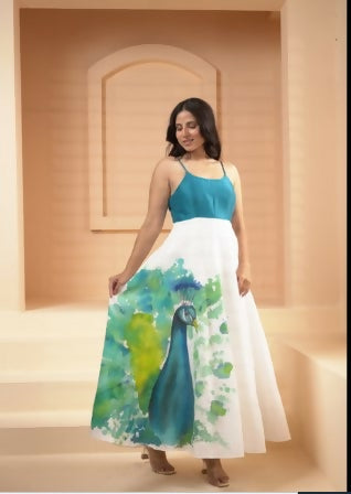 Teal Canvas Gown