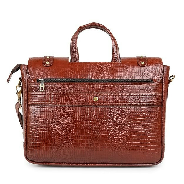 FERNWEH Genuine Leather Laptop Messenger Bag – 15.5 Inch Office Bag for Men & Women | Adjustable Strap | Office Shoulder Bag for Work, Business, Travel.