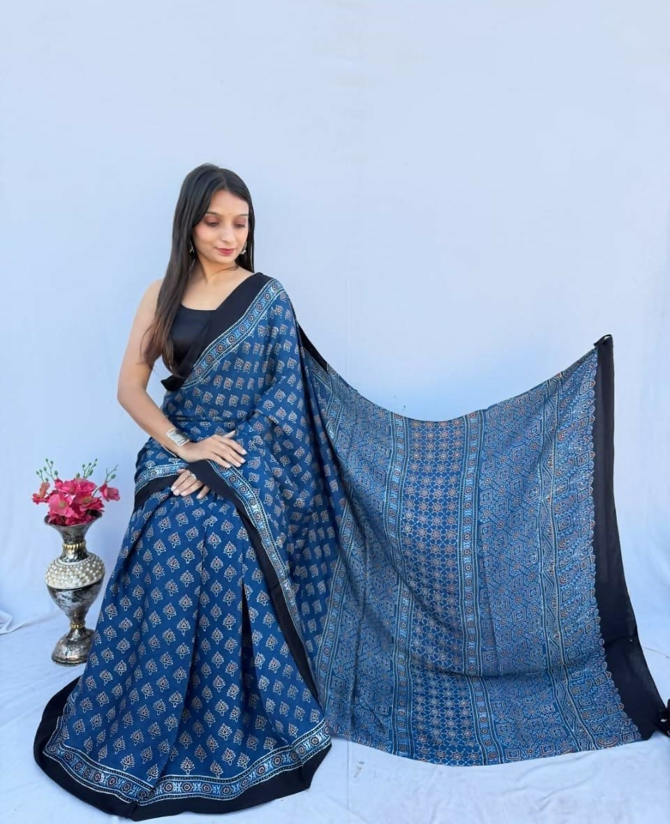 Modal Silk Ajrakh Saree