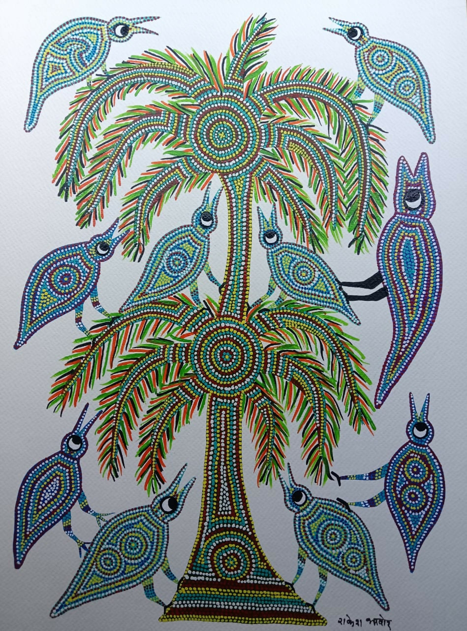 Peaceful Pasture- Pithora Painting