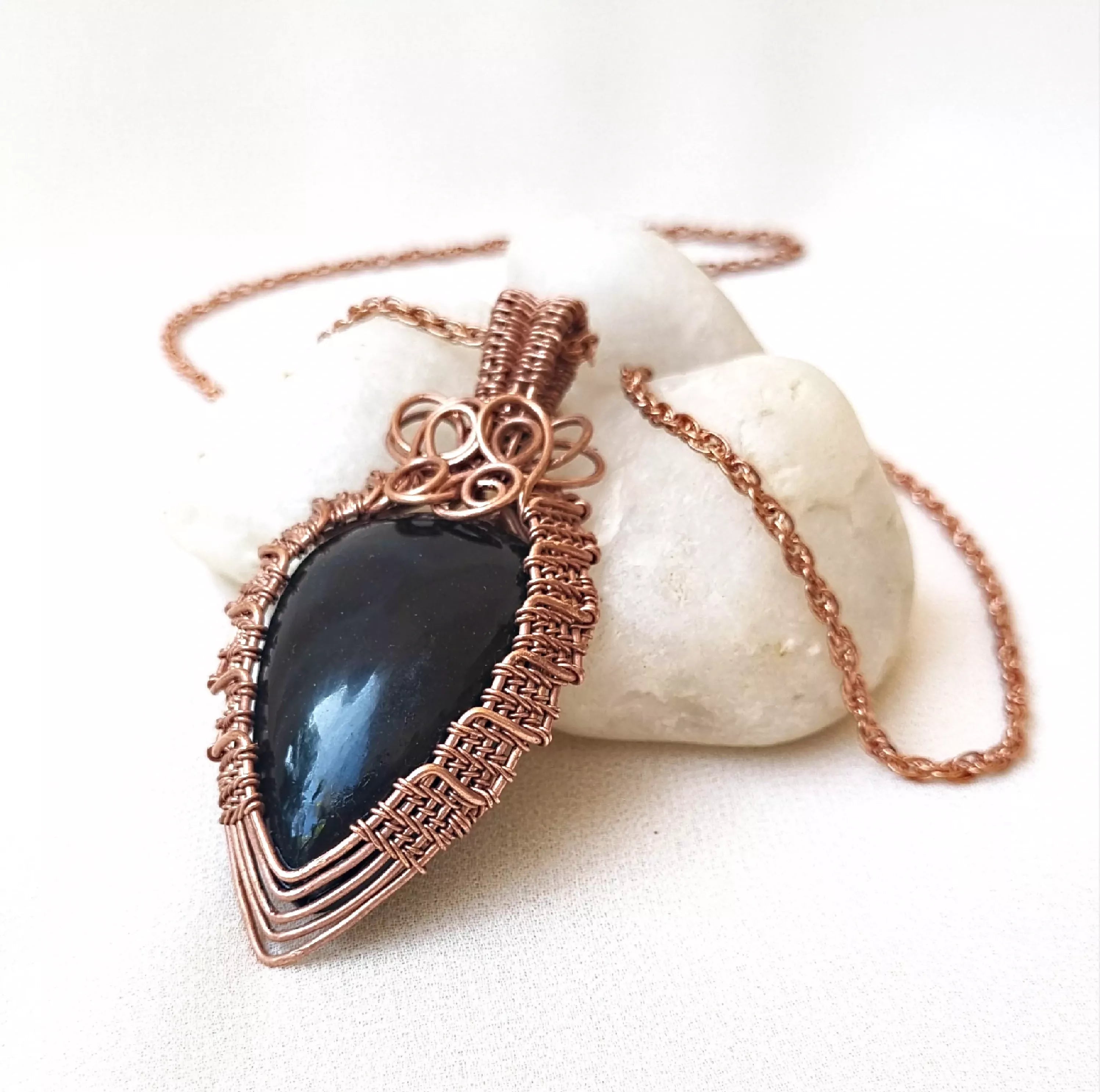 Varutr (Protector) ~ Black Onyx and Copper necklace