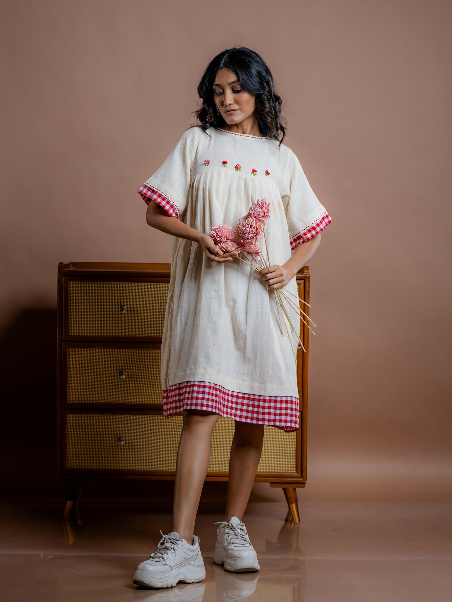 Nyara embroidered Kora Kala cotton dress