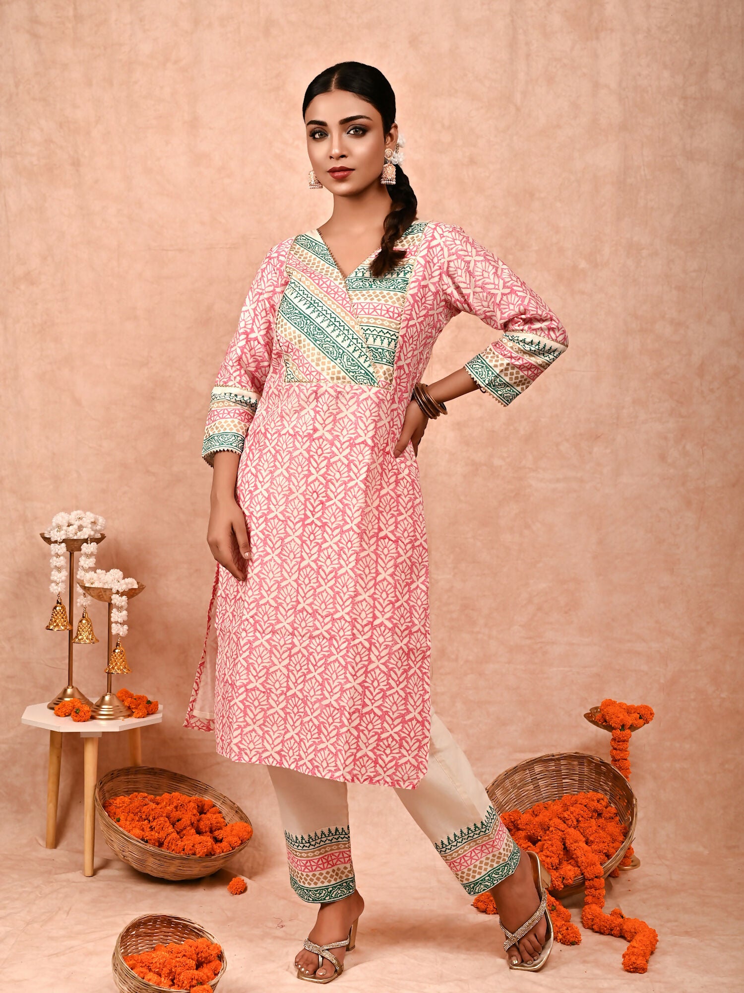 Aisha Chanderi silk kurta set of 2