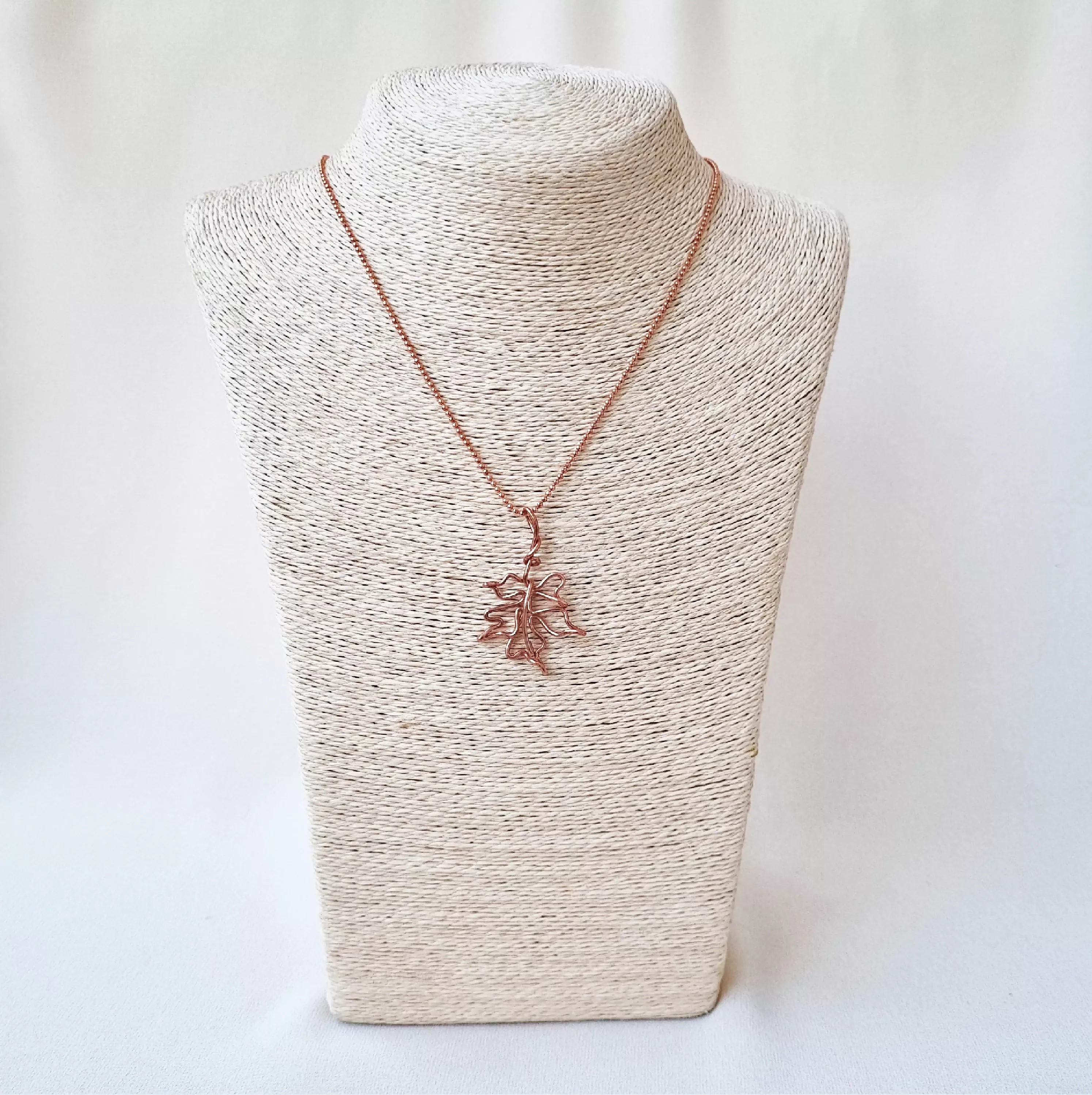 Autumn's Embrace- Copper Leaf necklace