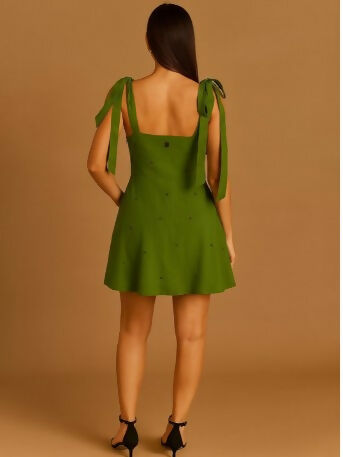 Terra Green Tie Dress