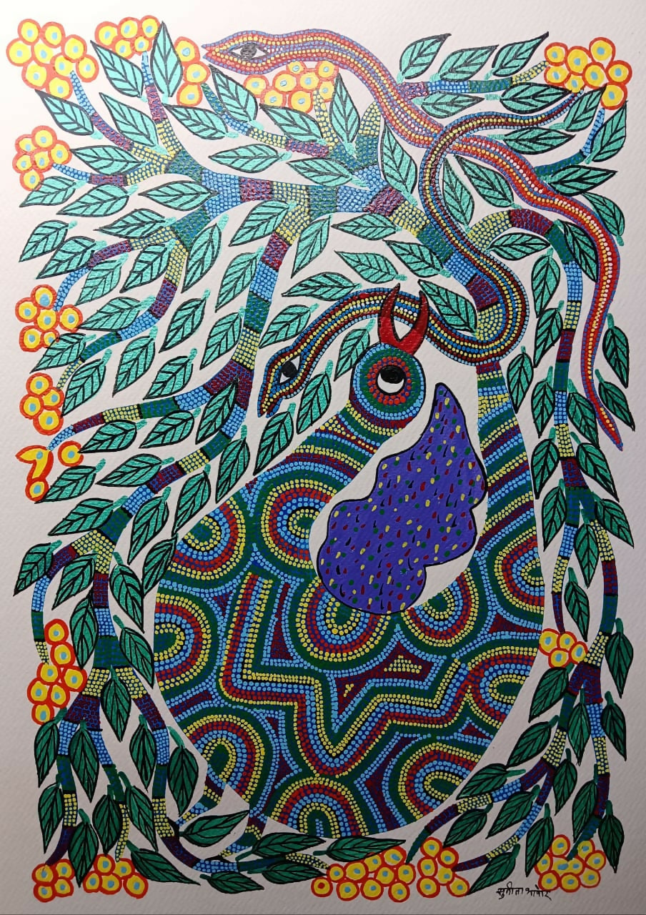 Tribal Meadow Dance- Pithora Painting