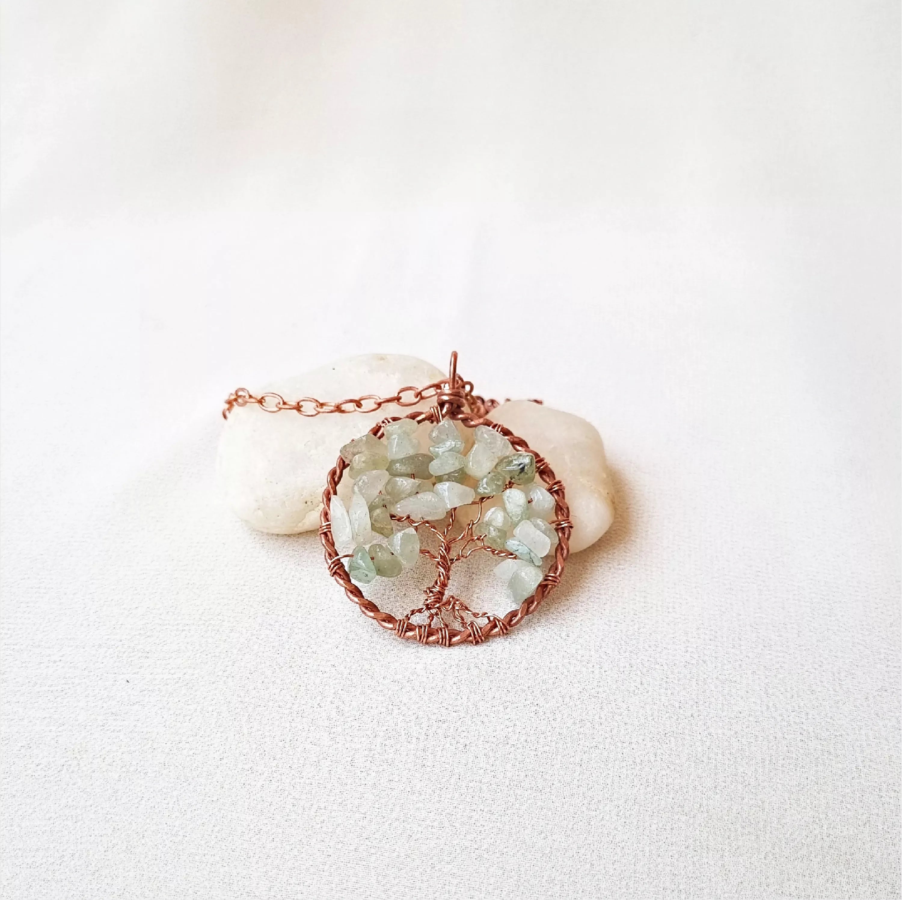 Earth's Embrace~ Green Aventurine and Copper Tree of Life necklace