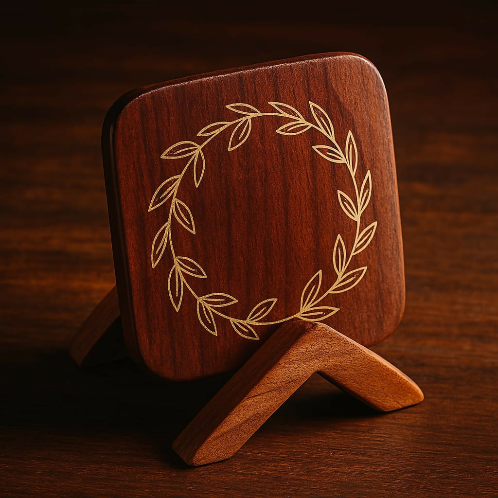 Tea Coaster Set of 5 with Stand