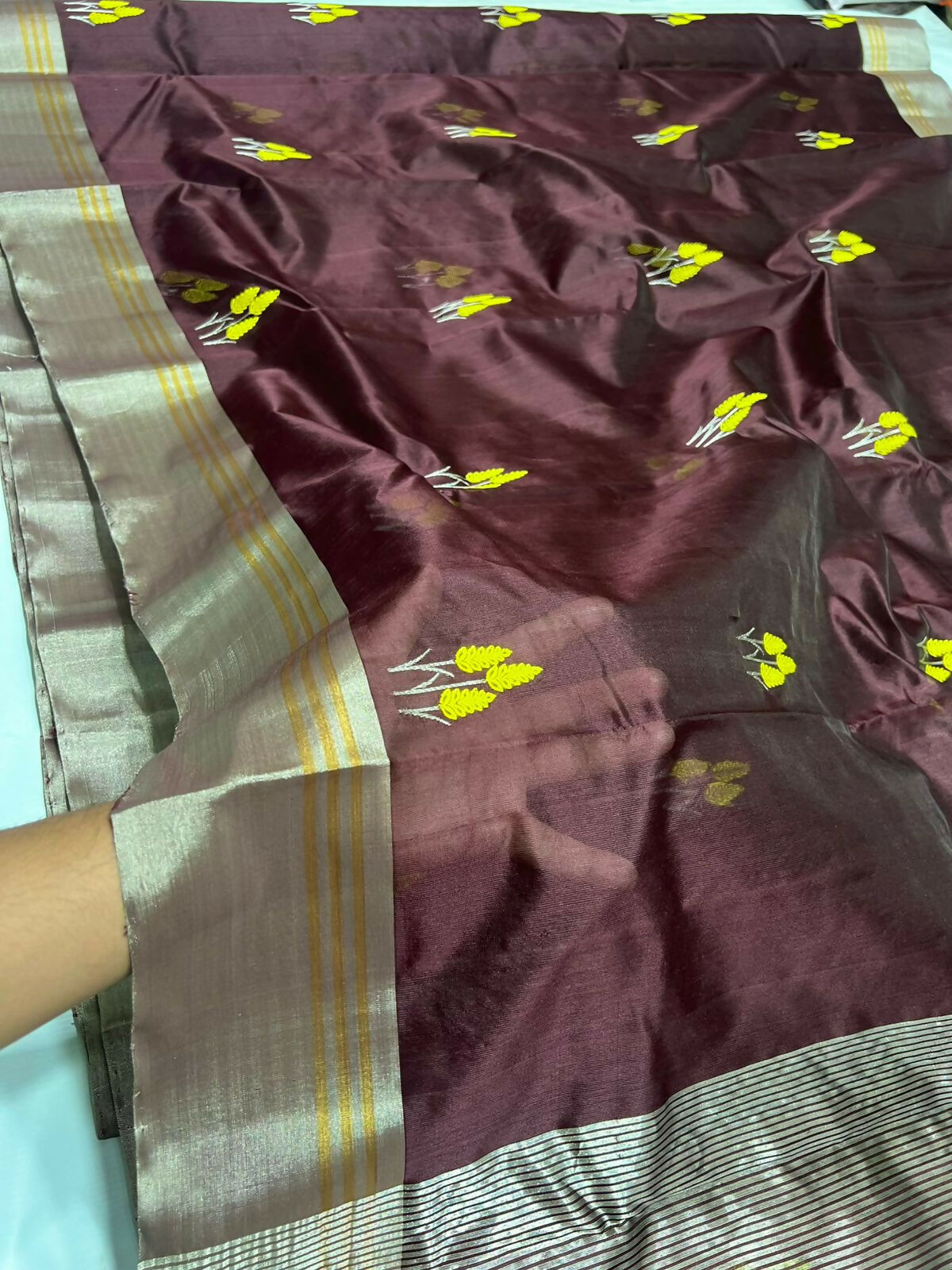 Wine Floral Pattu