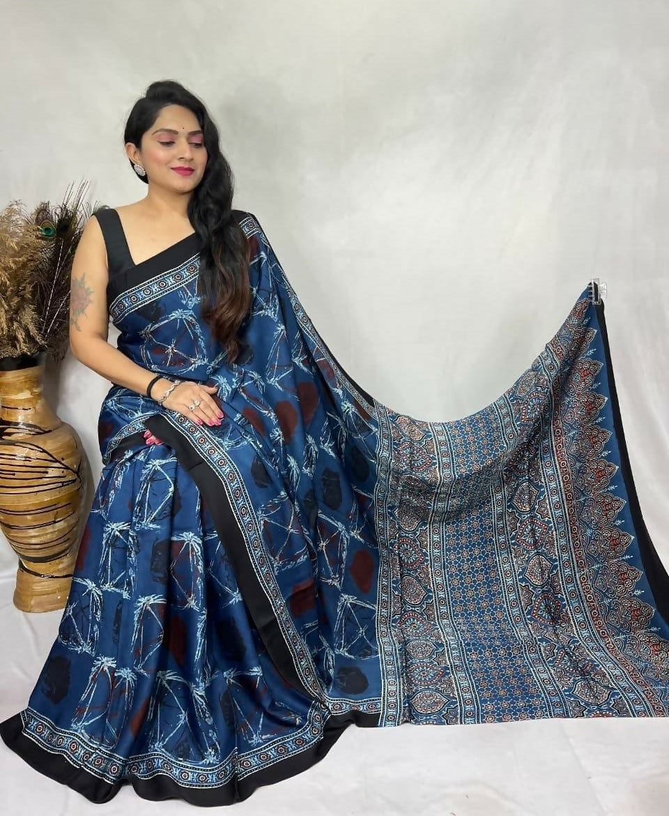 Modal Silk Ajrakh Saree