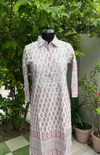 Rosewood Lattice Shirt Kurta