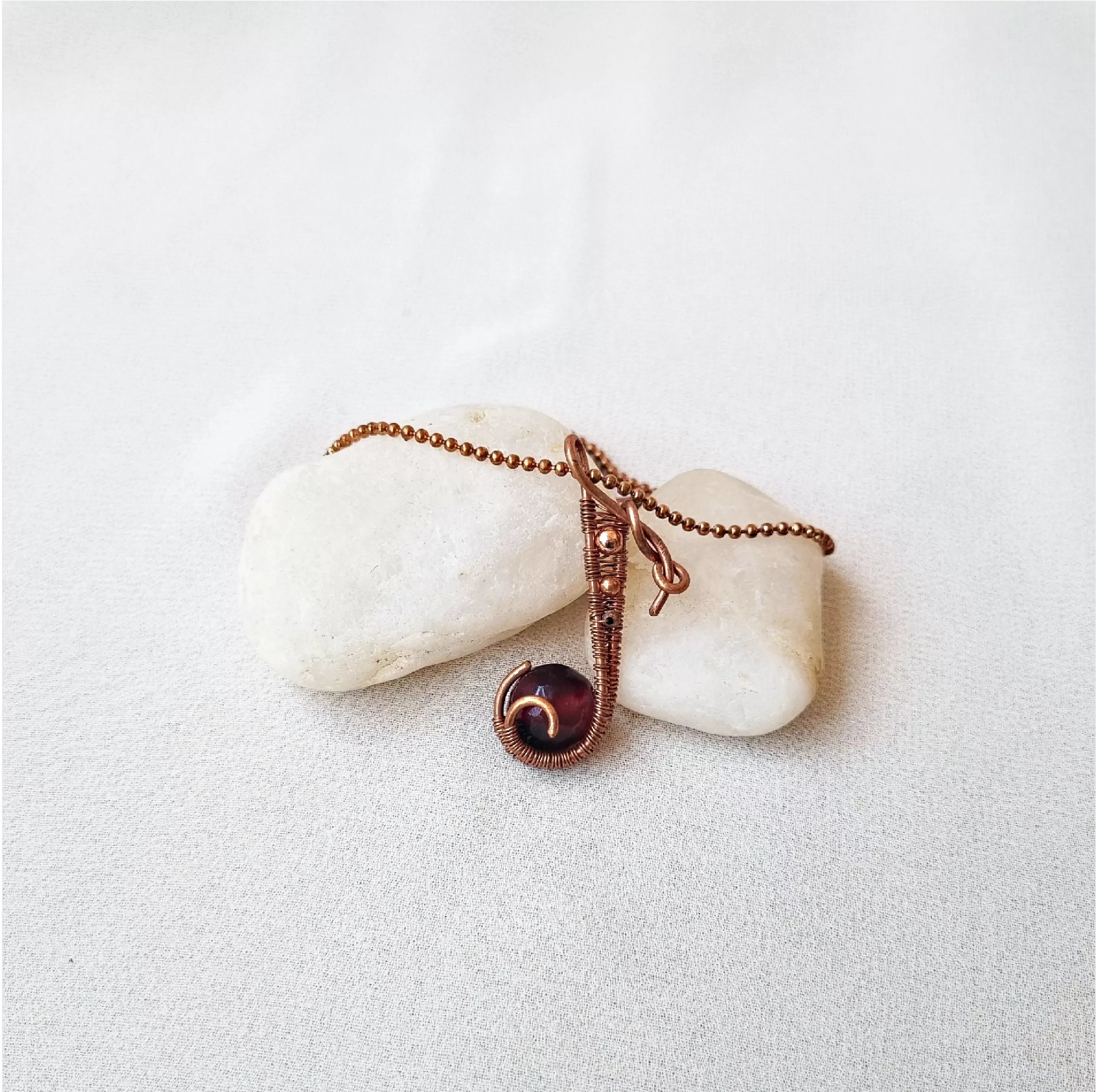 Rhapsody in Maroon ~ Maroon Agate and Copper necklace