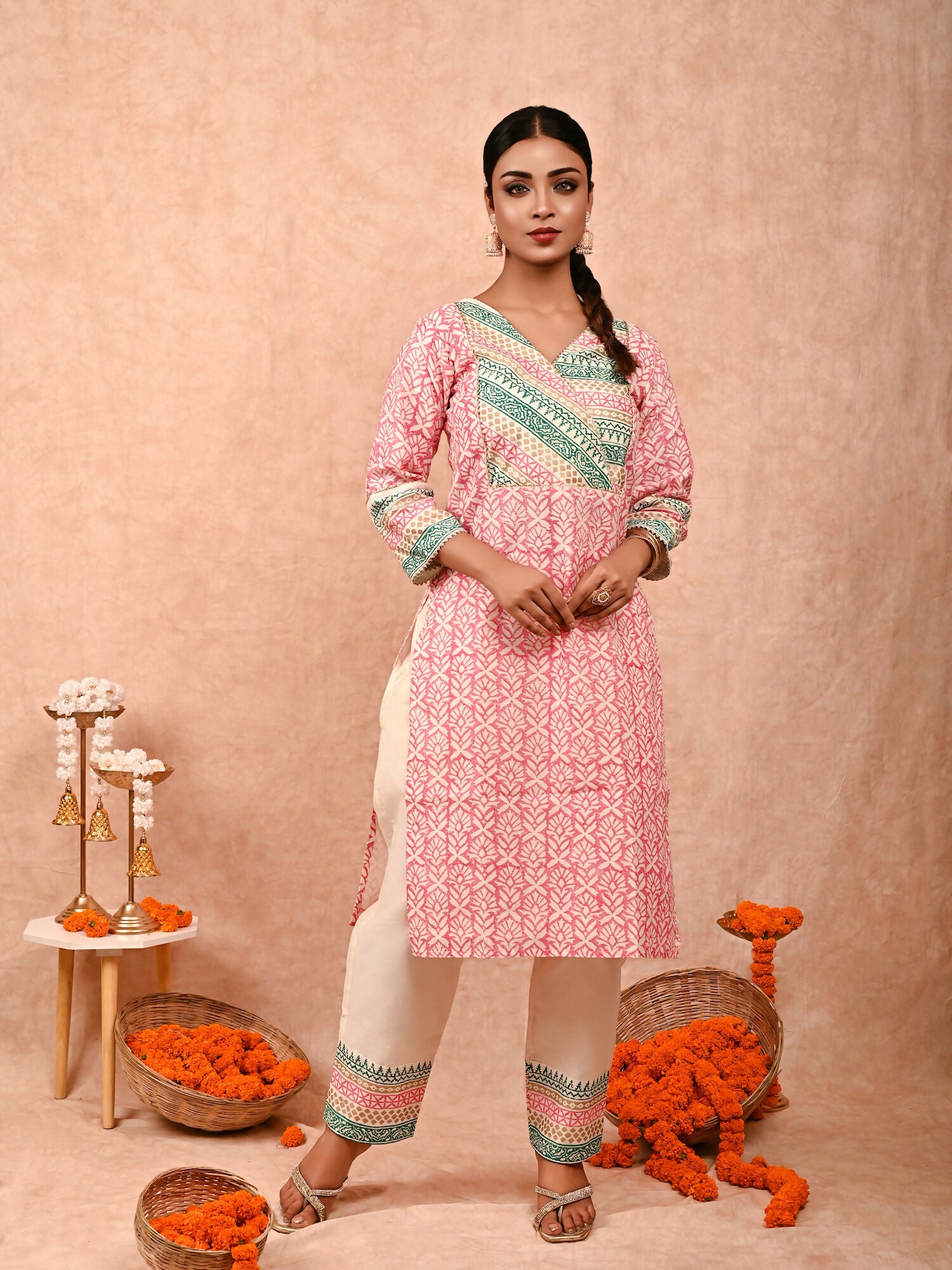 Aisha Chanderi silk kurta set of 2
