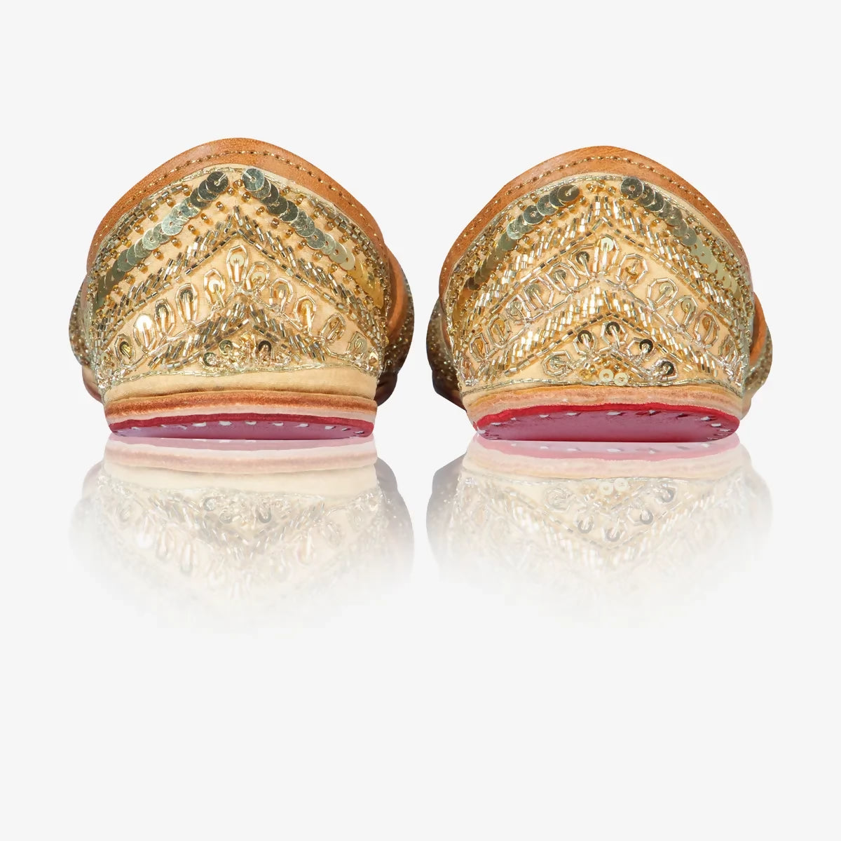 Golden Leather Handicrafted Jutti For Women